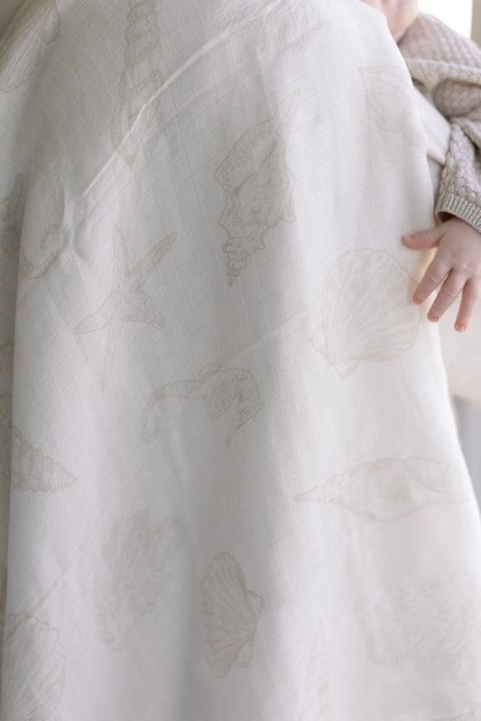 Seashell Large Swaddle Muslin