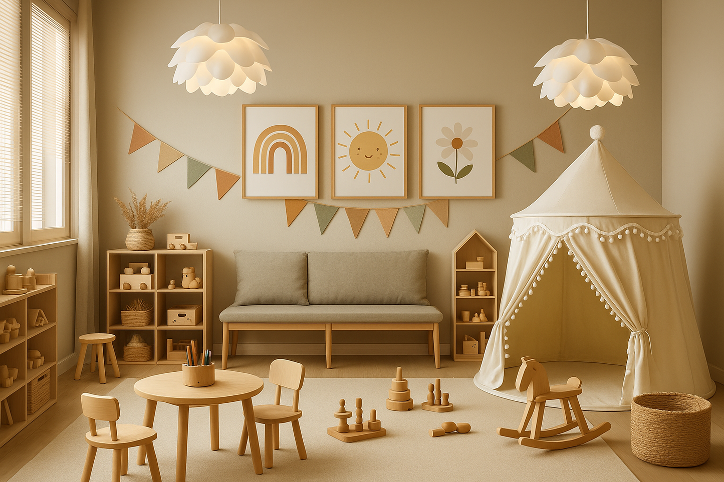 Neutral Daydream Den – Kids Pop Up Play Tent for Imaginative Play, Reading Nooks & Cozy Corners