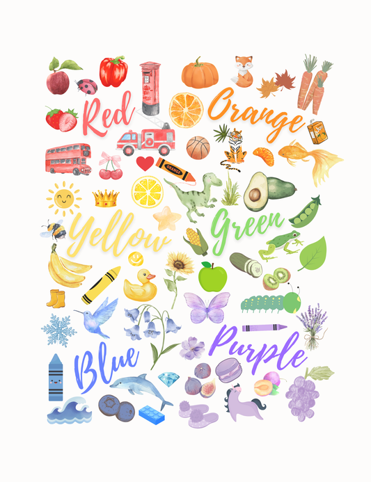 Little Learners’ Palette – Educational Colors Poster for Kids | Fun Cute Rainbow Wall Art for Learning Colors