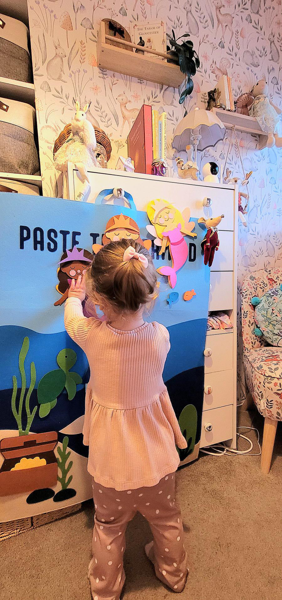 Paste The Mermaid Felt Play Board-Magical Dress up activity for girls
