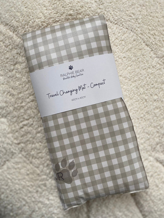 Gingham Sage Compact Travel Mat