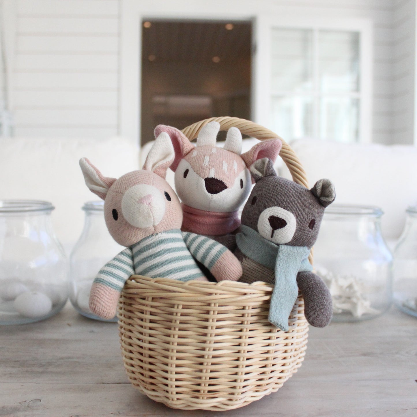 Finbar The Hare Knitted Toy + Gift Box