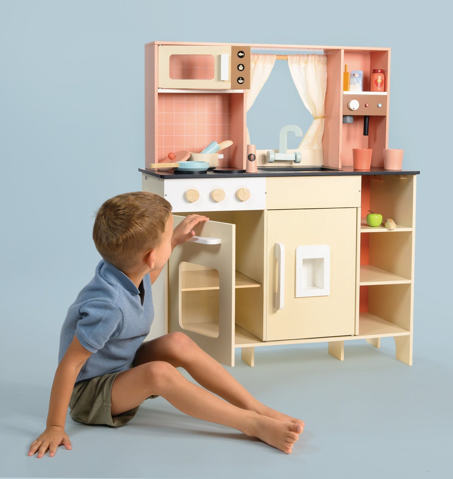 Wooden Play Kitchen – Imaginative Cooking Toy for Toddlers