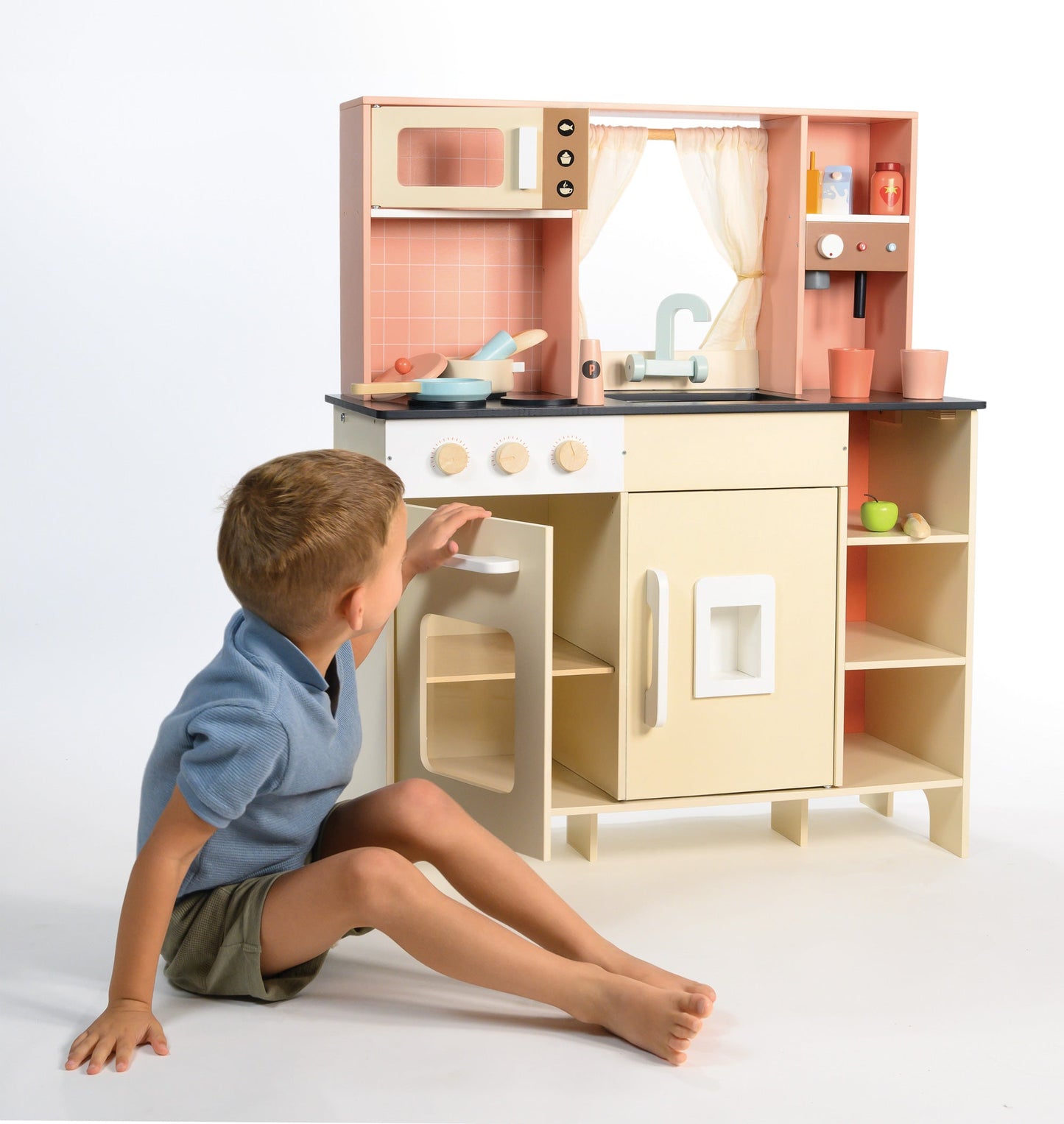 Wooden Play Kitchen – Imaginative Cooking Toy for Toddlers