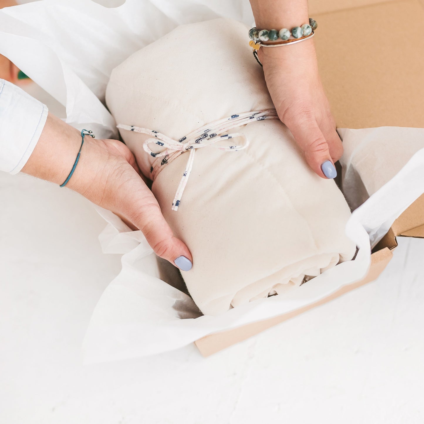 MINICAMP Padded Kids Play Mat in Ecru with Tassels