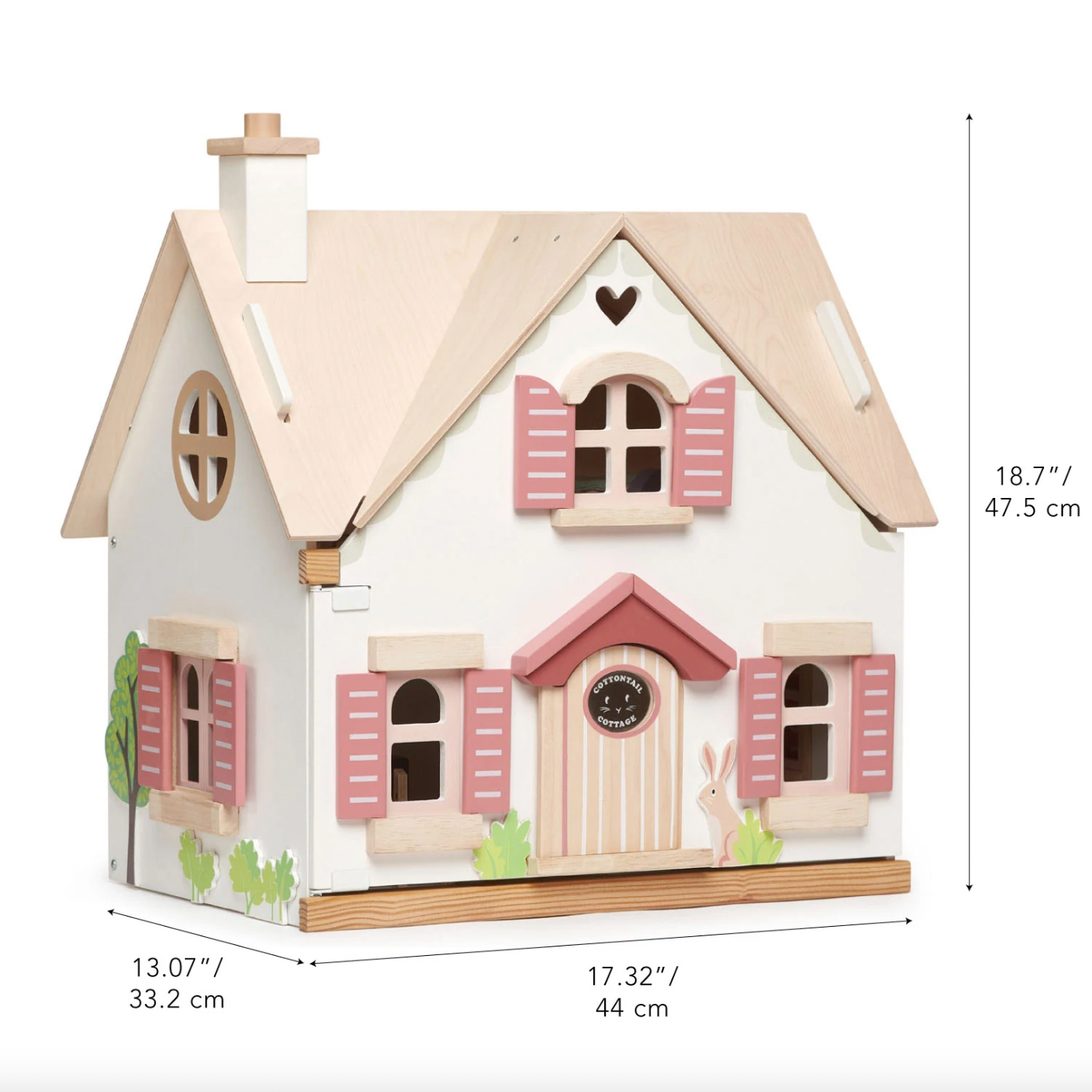 Cottontail Cottage – Beautiful Wooden Dollhouse with Furniture