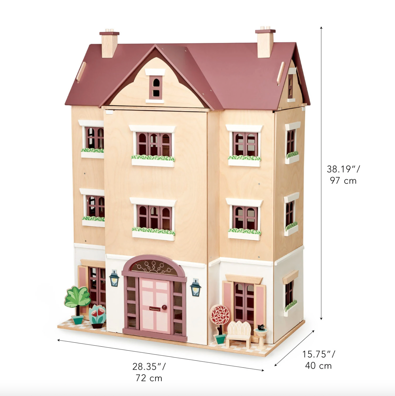 Fantail Hall – Large Wooden Dollhouse with Opening Front Panels