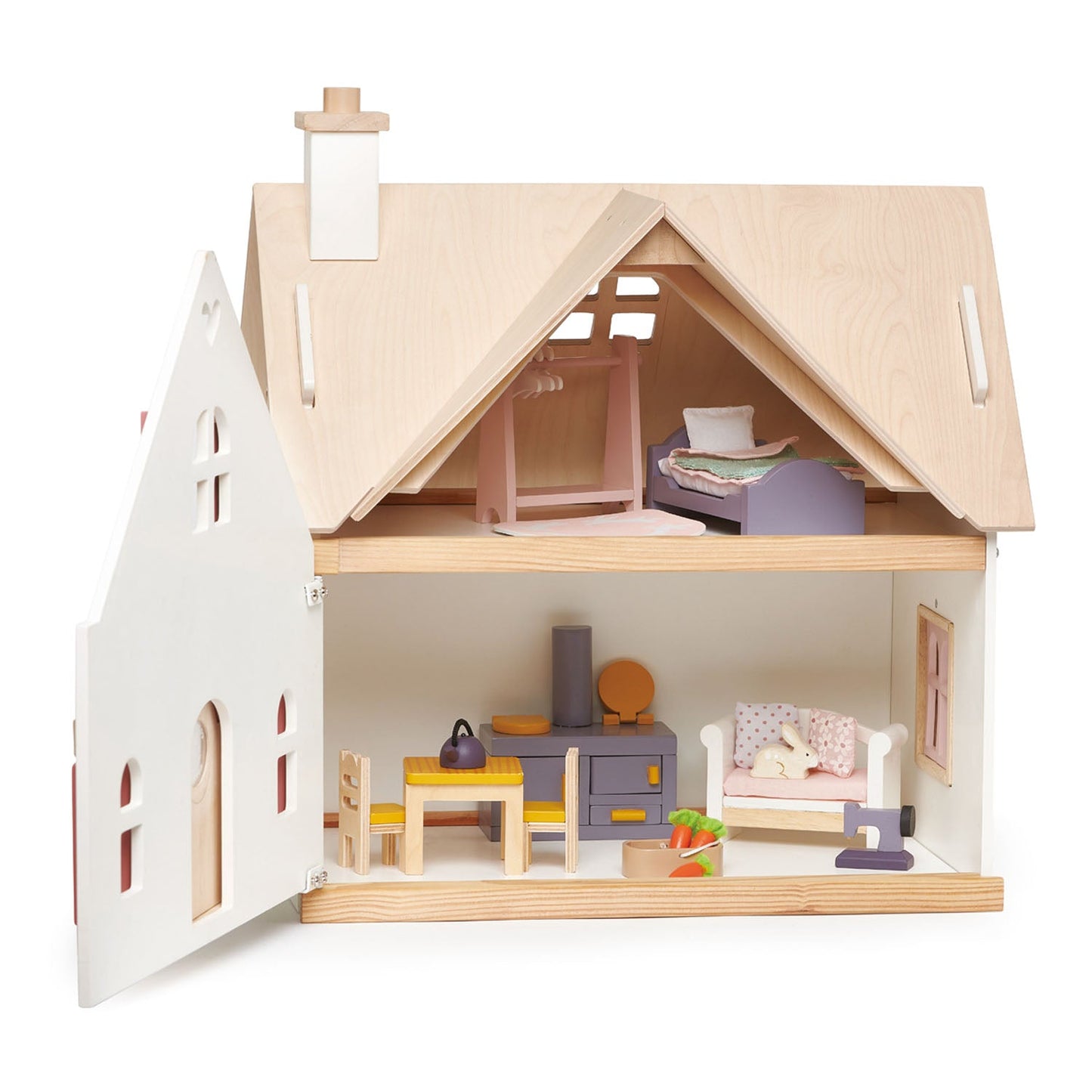 Cottontail Cottage – Beautiful Wooden Dollhouse with Furniture
