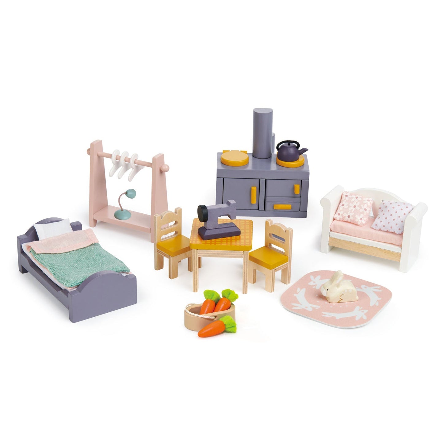 Cottontail Cottage – Beautiful Wooden Dollhouse with Furniture