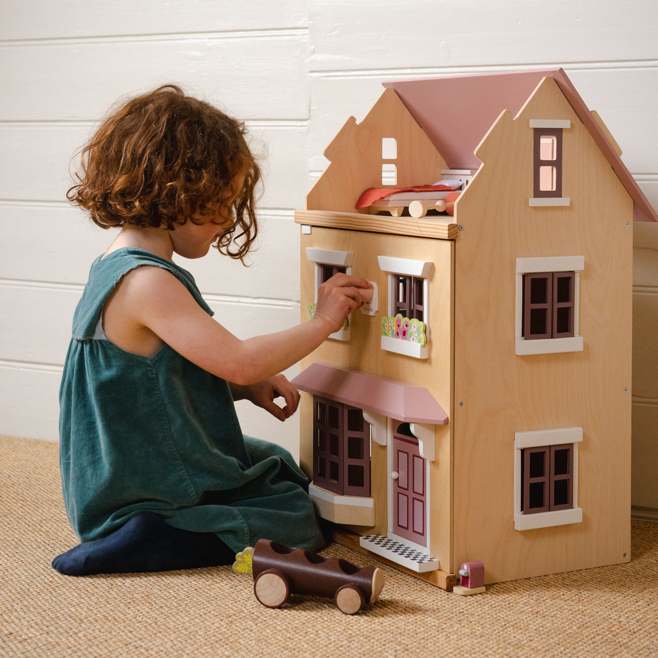 Foxtail Villa (Pink) – Wooden Dollhouse for Imaginative Play