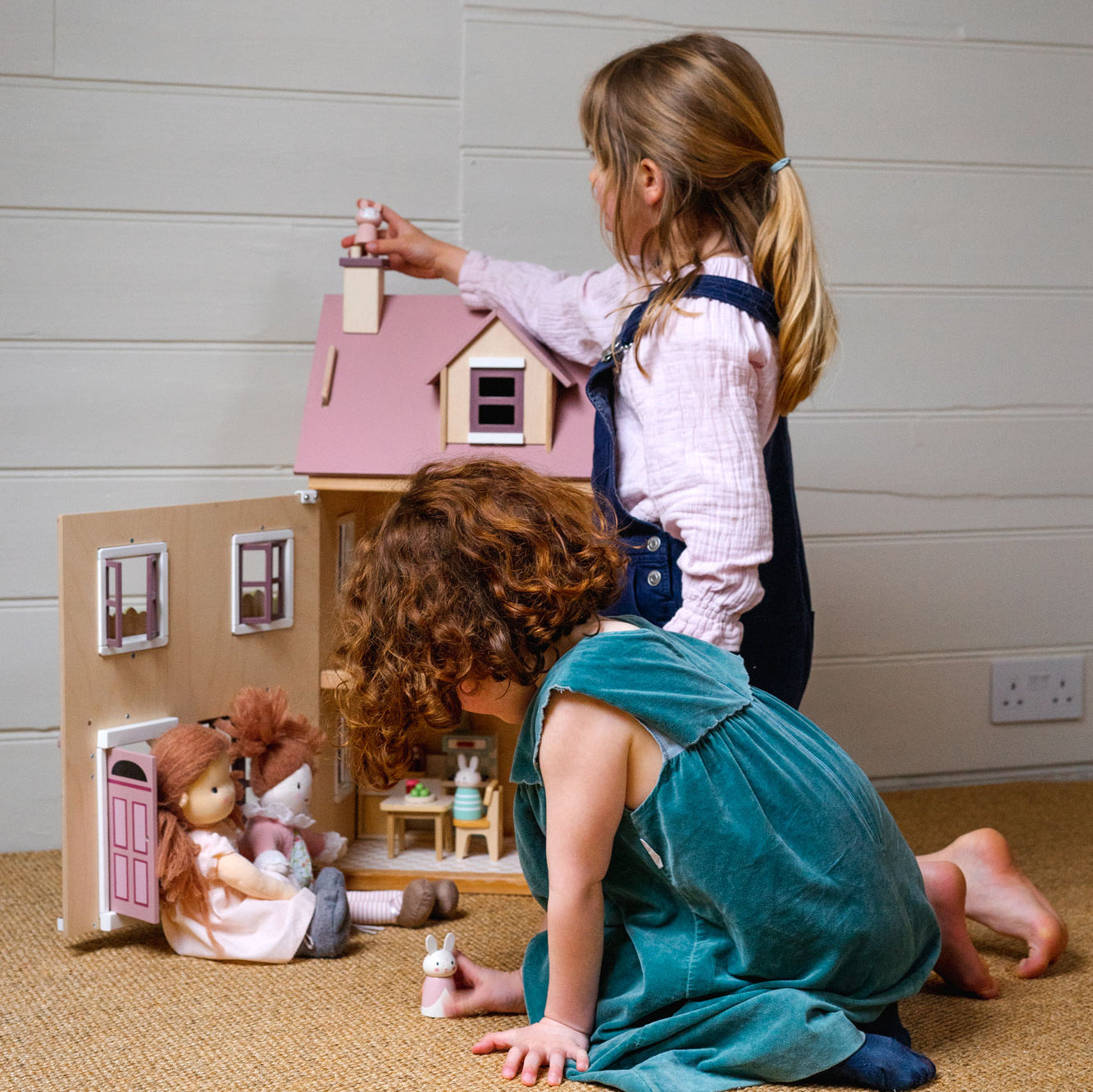 Foxtail Villa (Pink) – Wooden Dollhouse for Imaginative Play