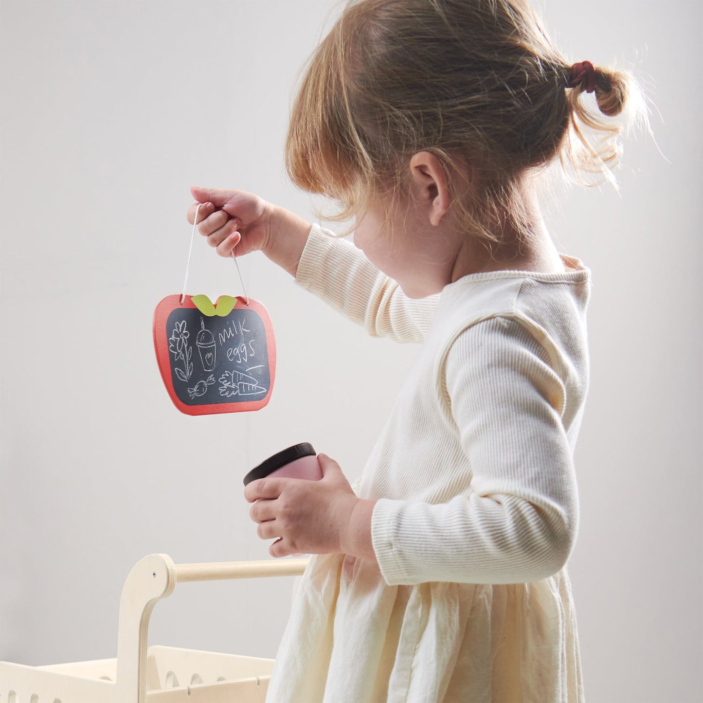 Wooden Shopping Cart – Role Play Grocery Toy for Toddlers