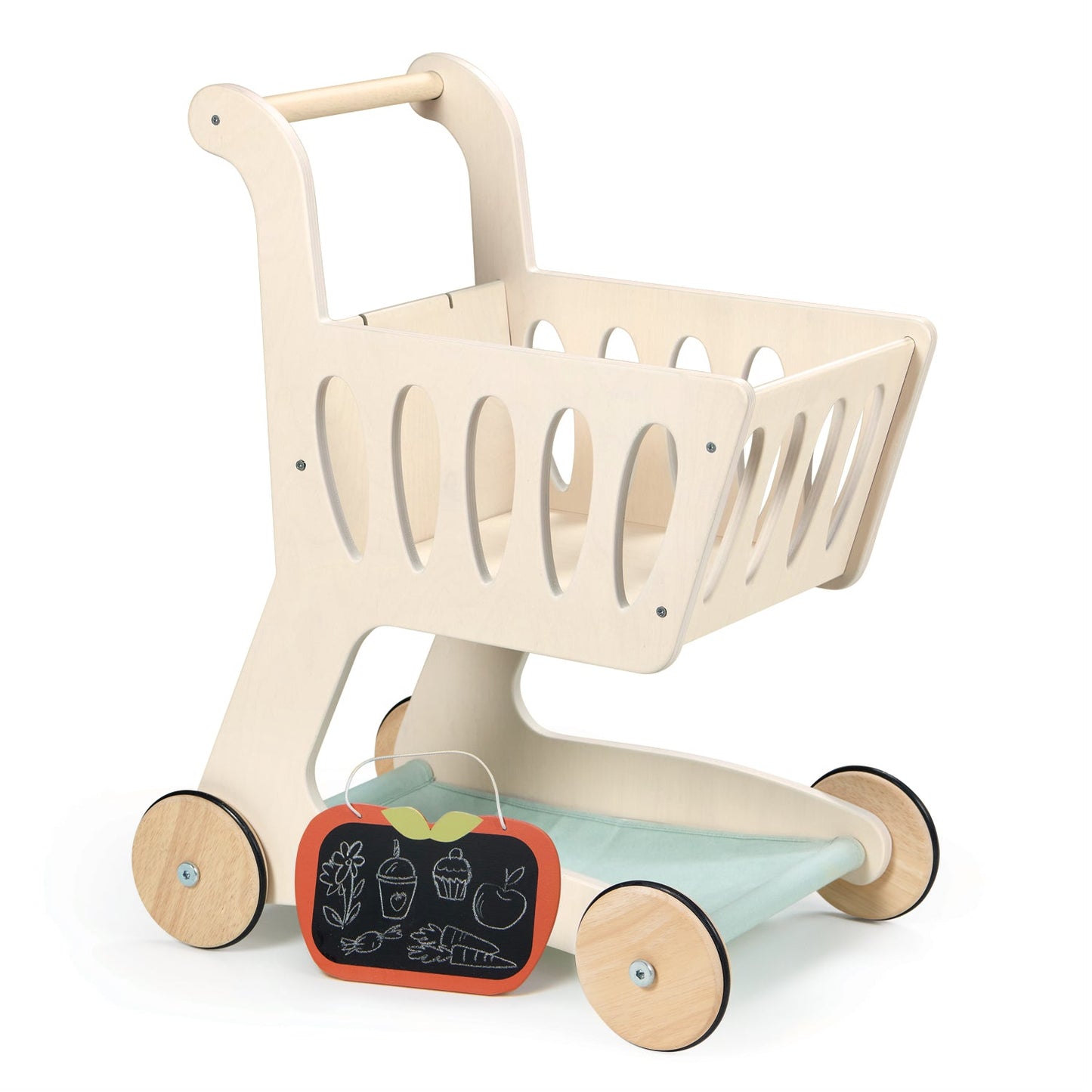 Wooden Shopping Cart – Role Play Grocery Toy for Toddlers