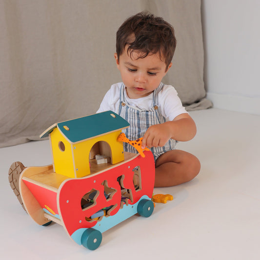 Noah’s Shape Sorter Ark – Wooden Educational Toy for Toddlers
