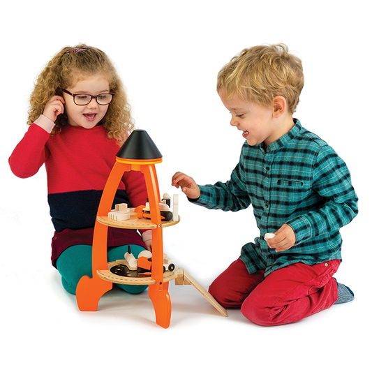 Wooden Cosmic Rocket Set – Space-Themed Pretend Play Toy for Kids