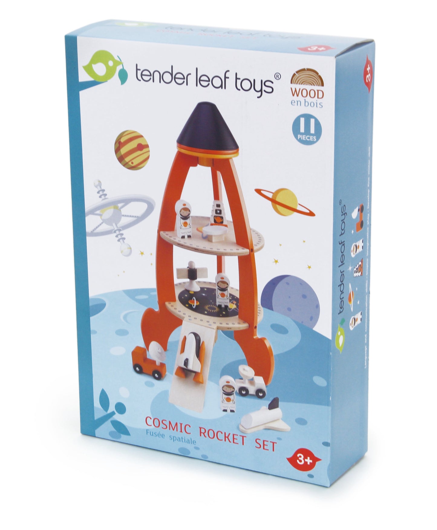 Wooden Cosmic Rocket Set – Space-Themed Pretend Play Toy for Kids