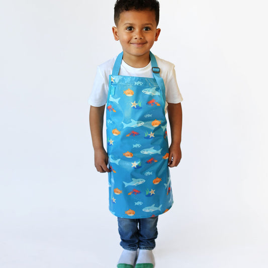 Bibetta Wipeezee Apron - Child's size - Turquoise Sea Creatures