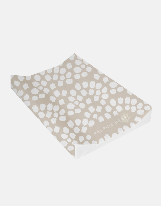 Scallop Anti Roll Wedge Baby Changing Mat - Neutral Beige