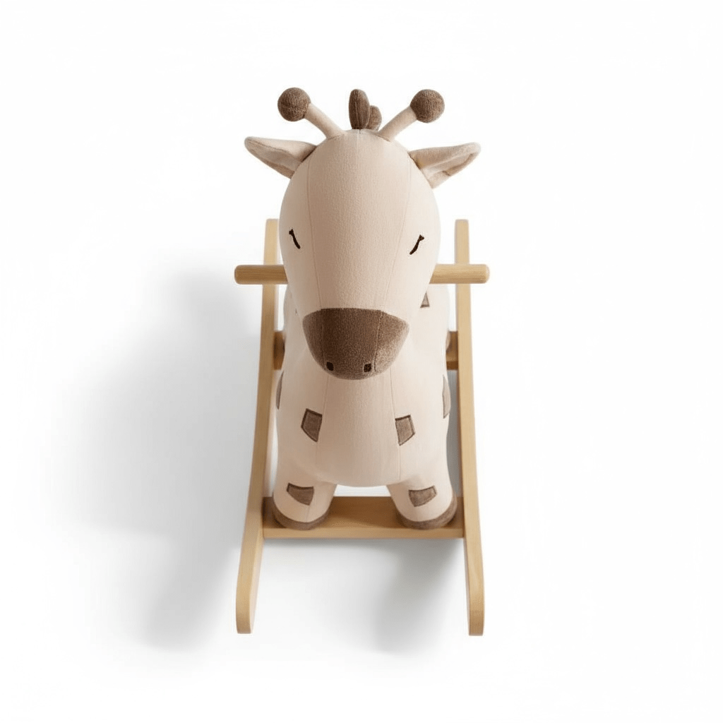 Giraffe Rocker – Soft Plush & Wood Ride-On Rocking Toy