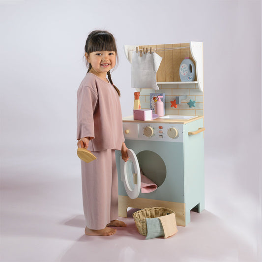 Wooden Laundrette – Pretend Washing Machine Toy for Toddlers
