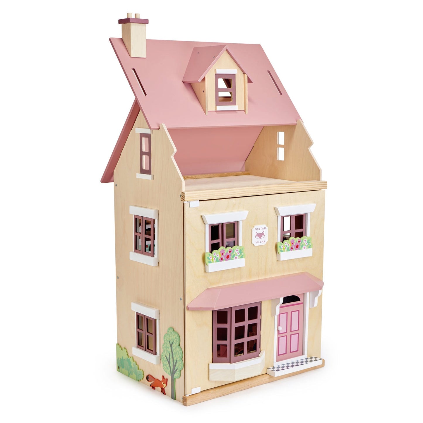 Foxtail Villa (Pink) – Wooden Dollhouse for Imaginative Play