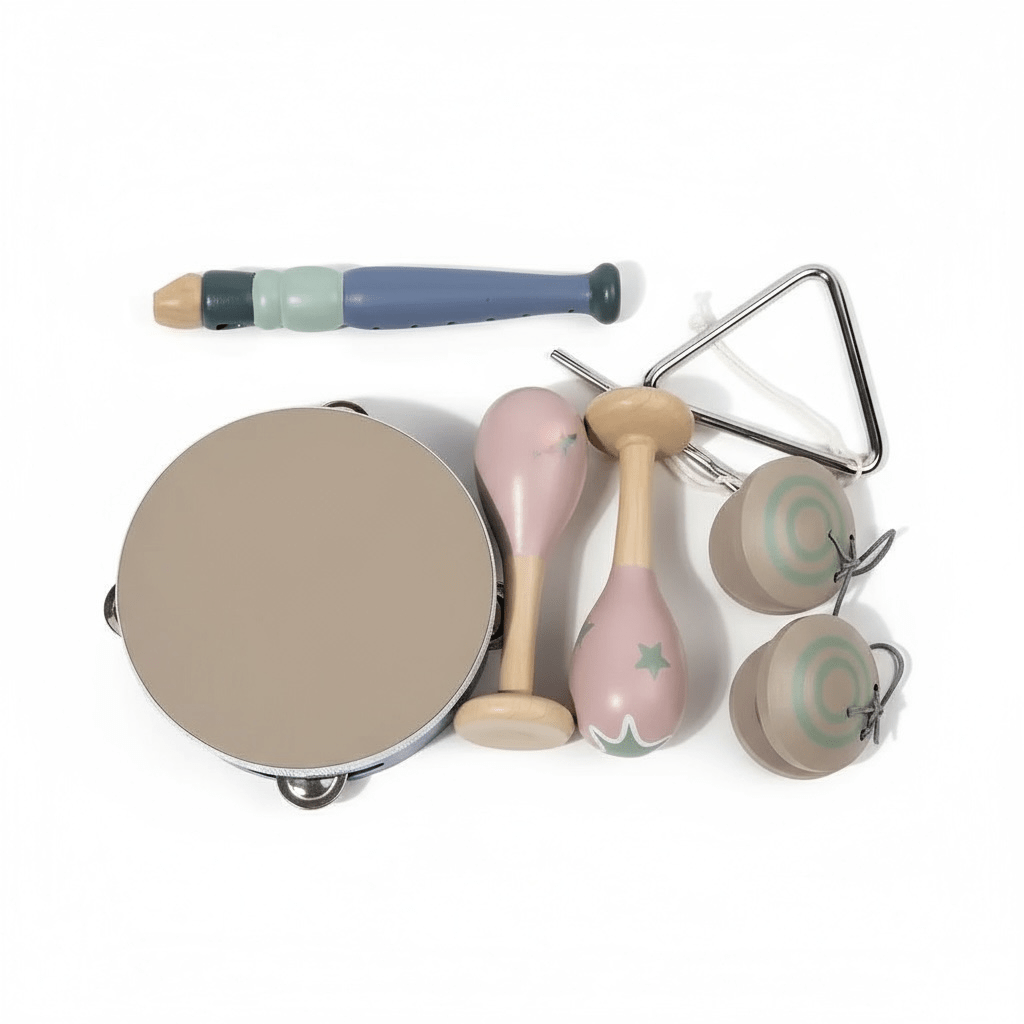 Wooden Musical Instruments Set (5-Piece) – Neutral Music Box