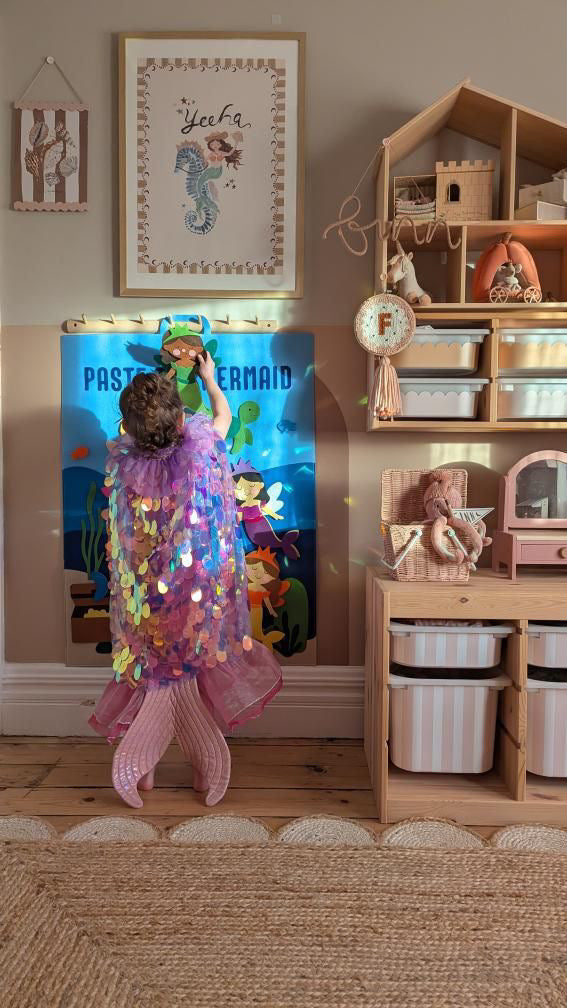 Paste The Mermaid Felt Play Board-Magical Dress up activity for girls