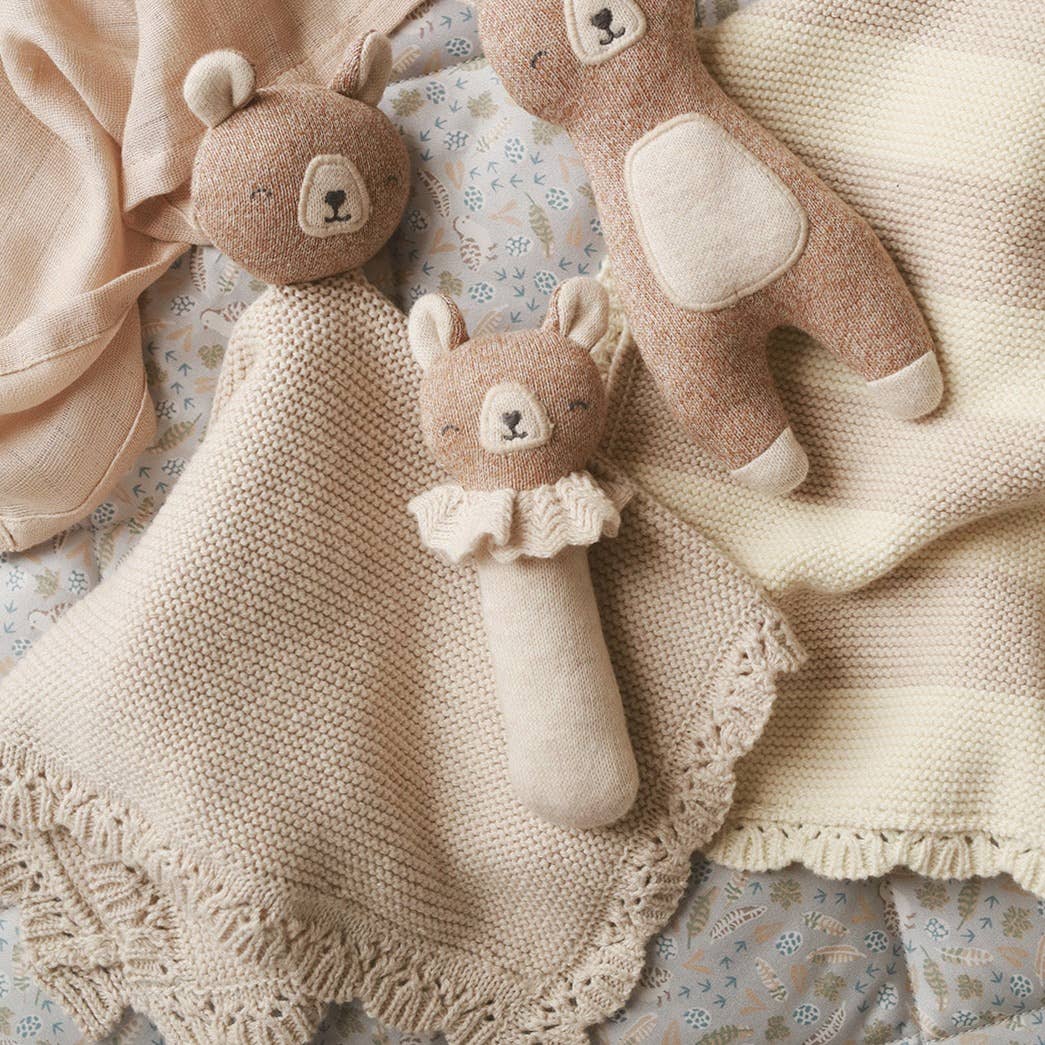 Brave Bear Rattle –  Plush Toy for Babies
