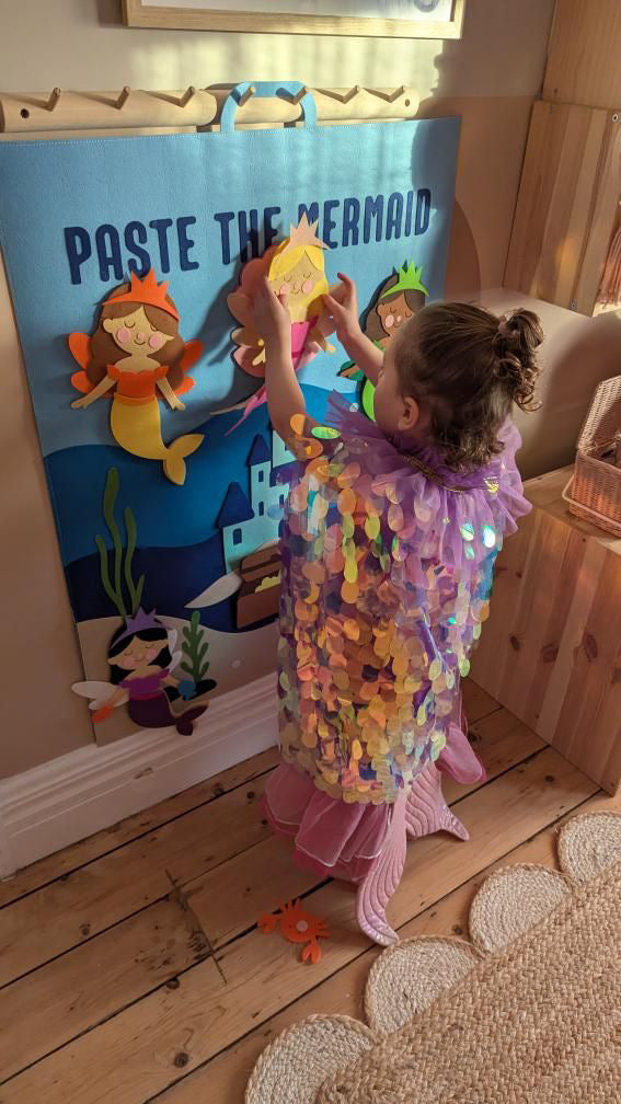 Paste The Mermaid Felt Play Board-Magical Dress up activity for girls