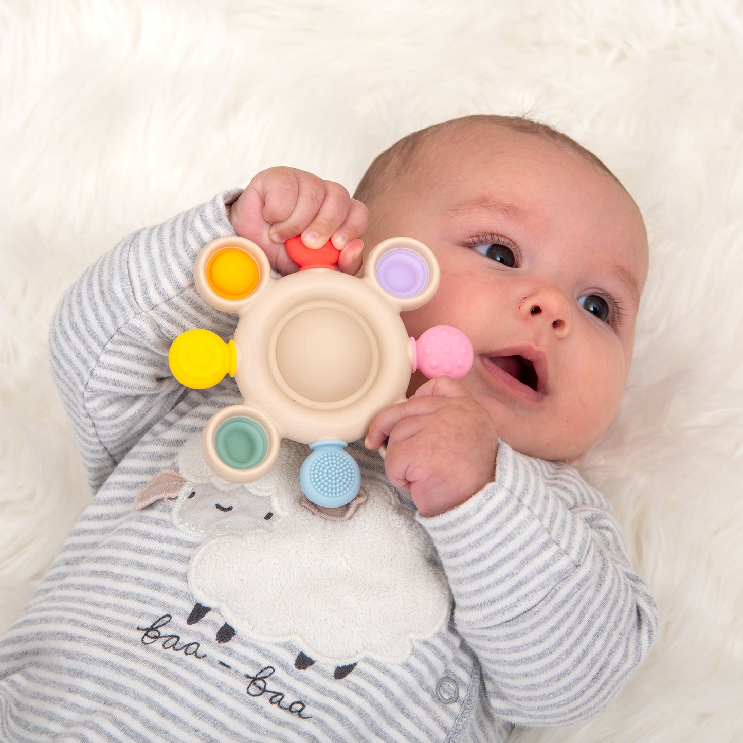SiliSoft® Pop Teether (Rainbow)