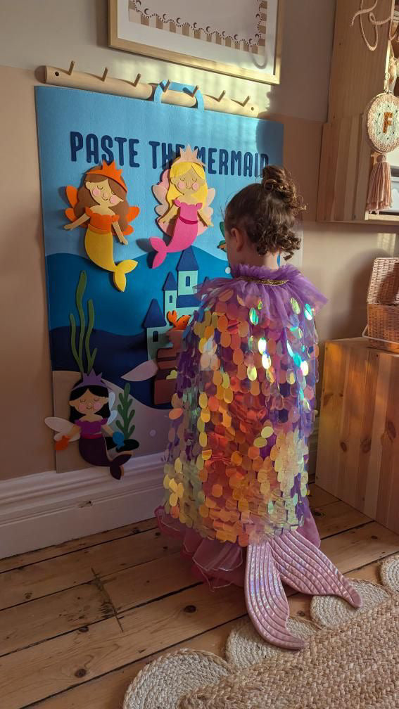 Paste The Mermaid Felt Play Board-Magical Dress up activity for girls