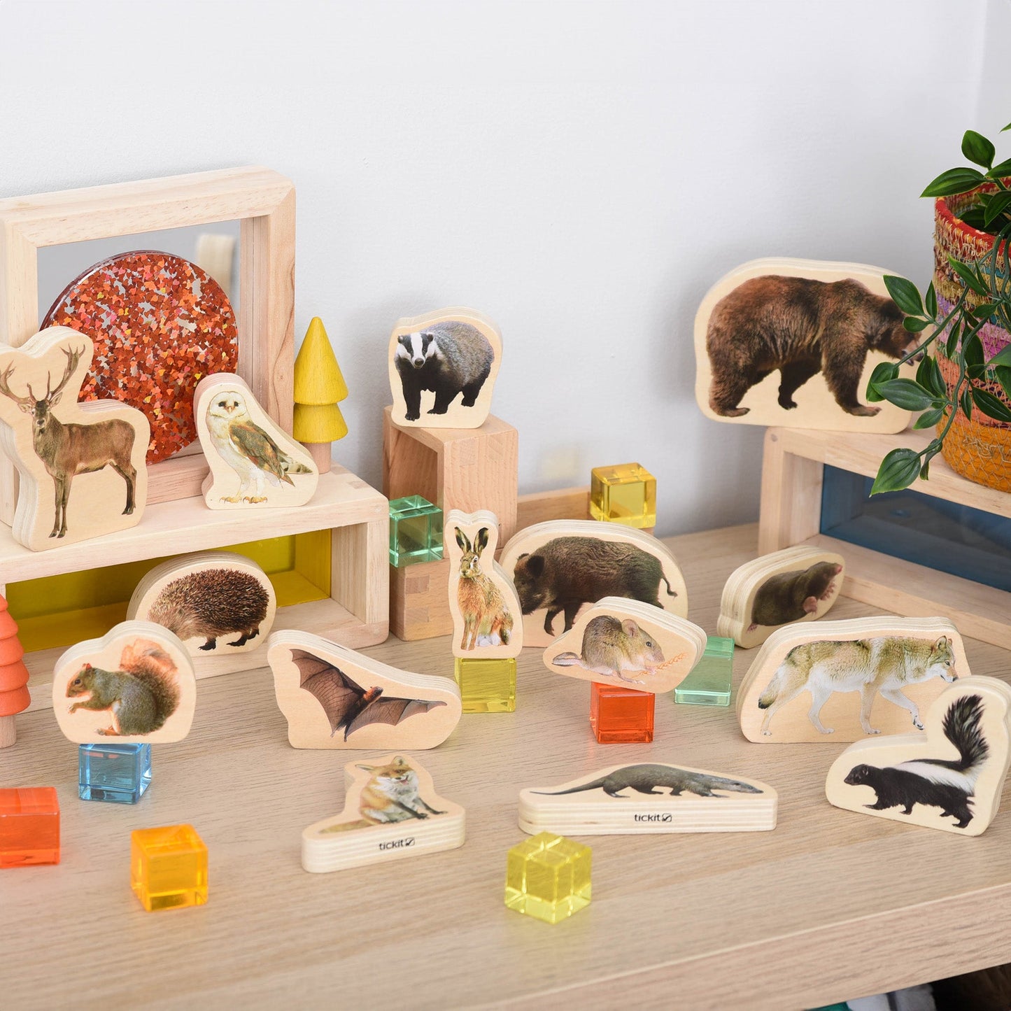 Wooden Forest Animal Blocks