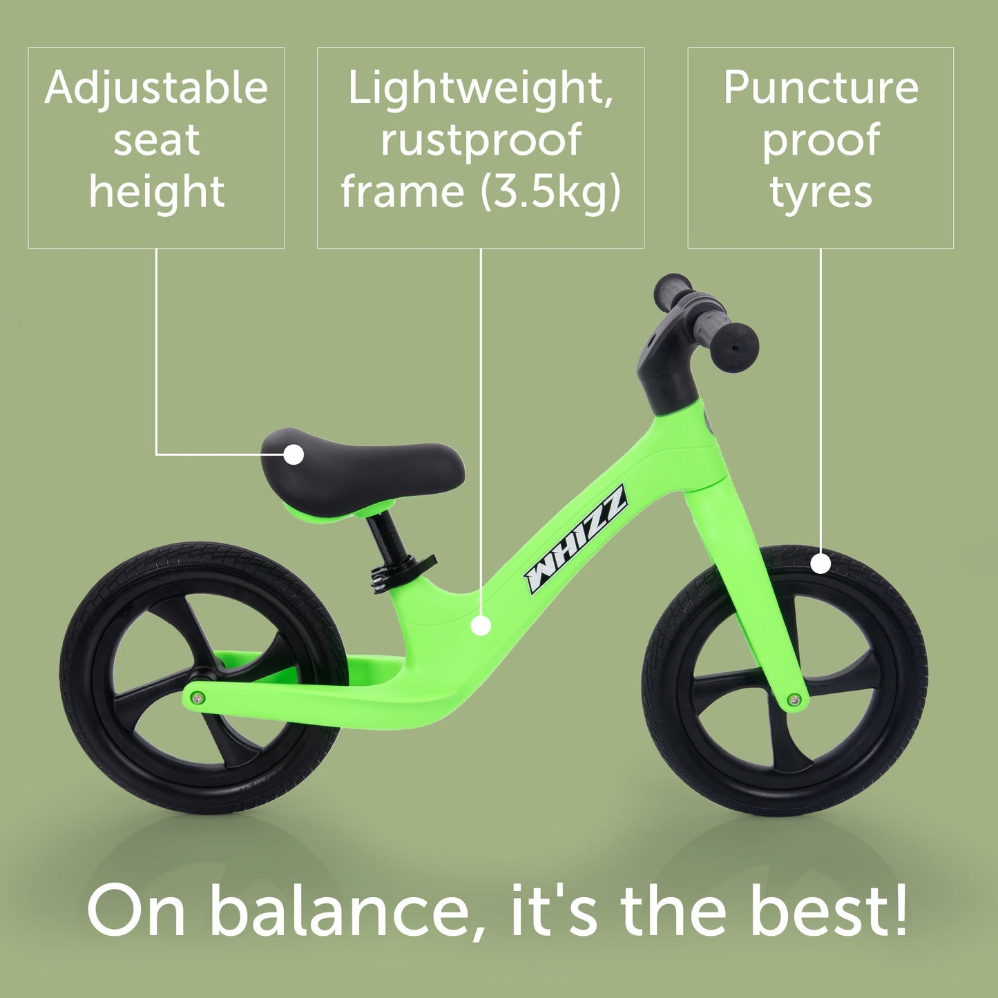 Whizz Balance Bike - Green