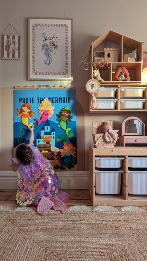 Paste The Mermaid Felt Play Board-Magical Dress up activity for girls