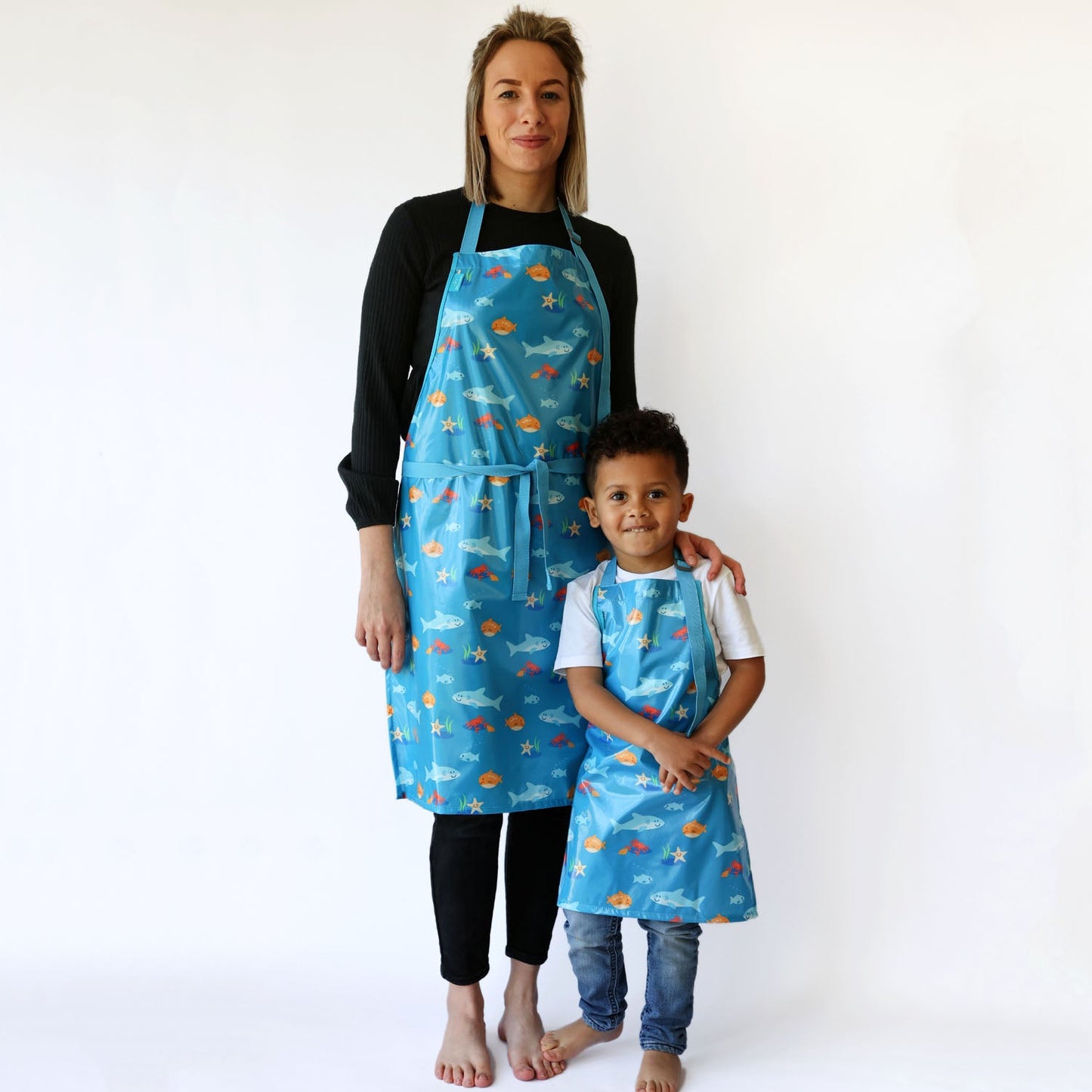 Bibetta Wipeezee Apron - Child's size - Turquoise Sea Creatures