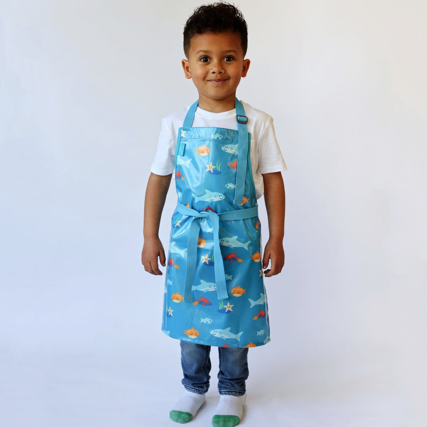 Bibetta Wipeezee Apron - Child's size - Turquoise Sea Creatures