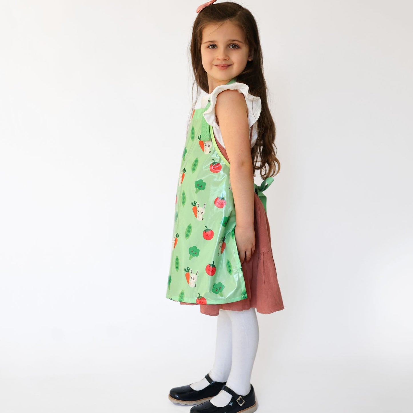 Bibetta Wipeezee Apron - Child's size - Green Bunny & Veg