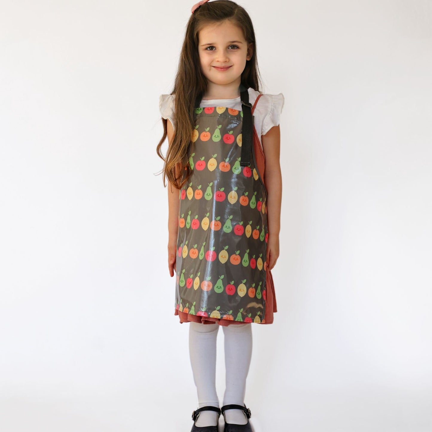 Bibetta Wipeezee Apron - Child's size - Grey Happy Fruit