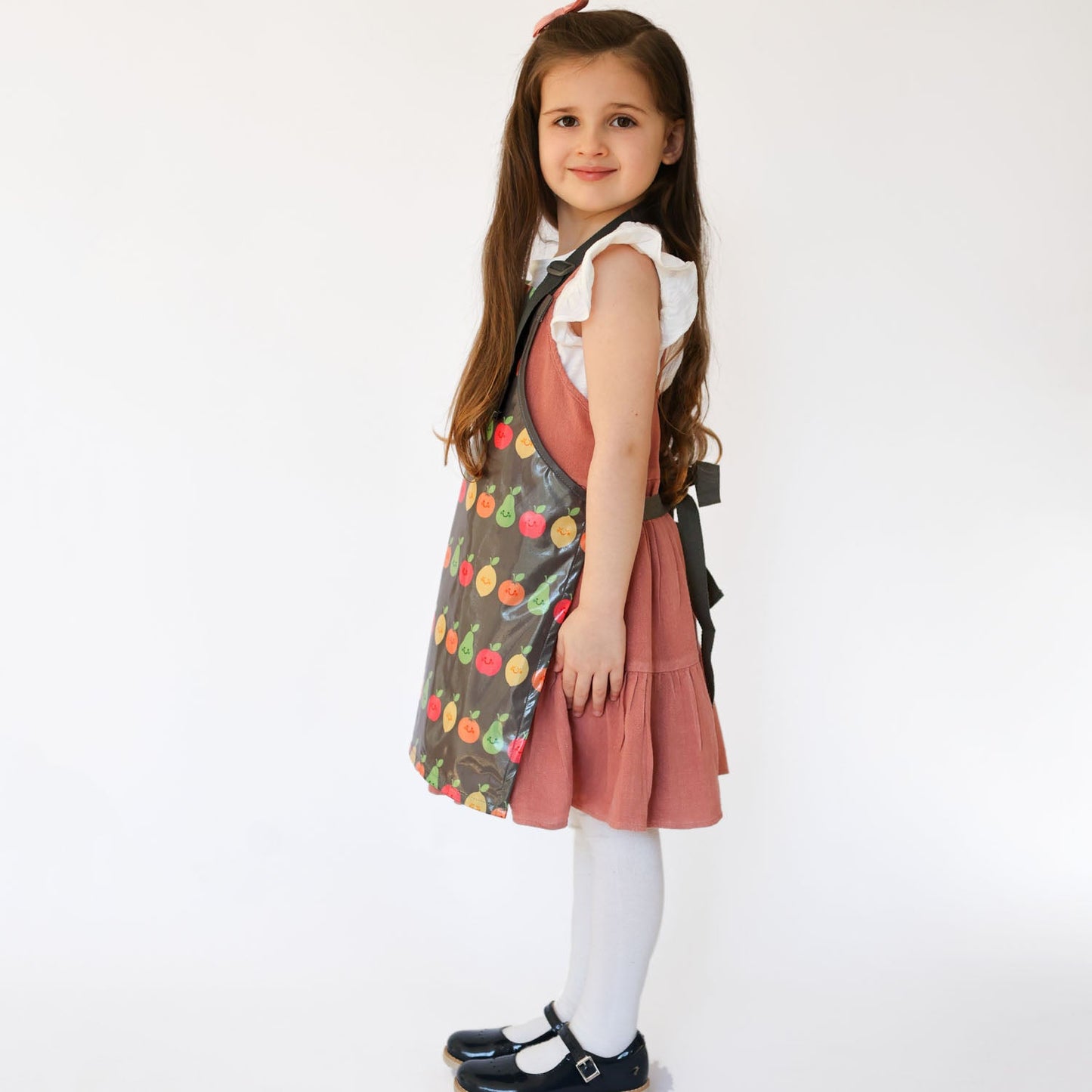 Bibetta Wipeezee Apron - Child's size - Grey Happy Fruit