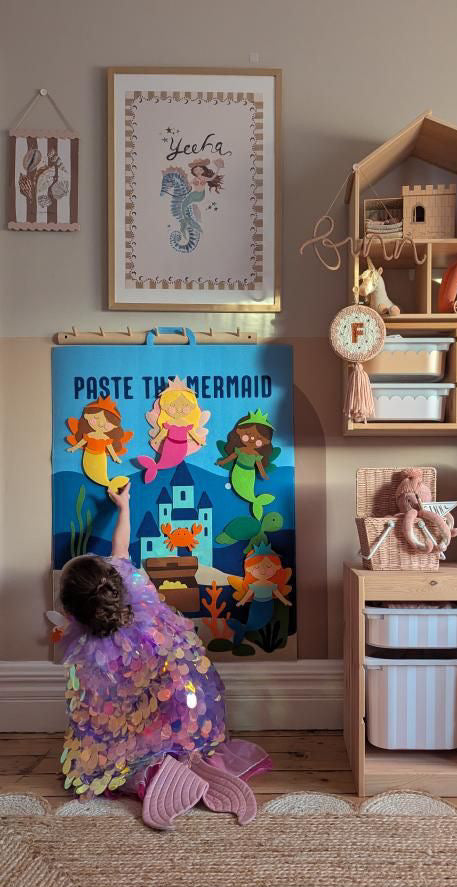 Paste The Mermaid Felt Play Board-Magical Dress up activity for girls