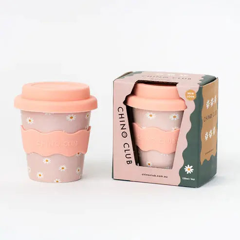 Pink Daisy Babychino Cup 4oz (Straws Sold Separately)