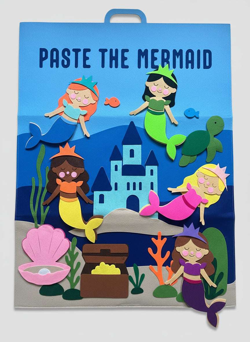 Paste The Mermaid Felt Play Board-Magical Dress up activity for girls