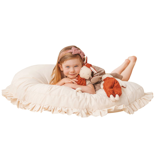 MINICAMP Large Floor Cushion with Ruffled Edges