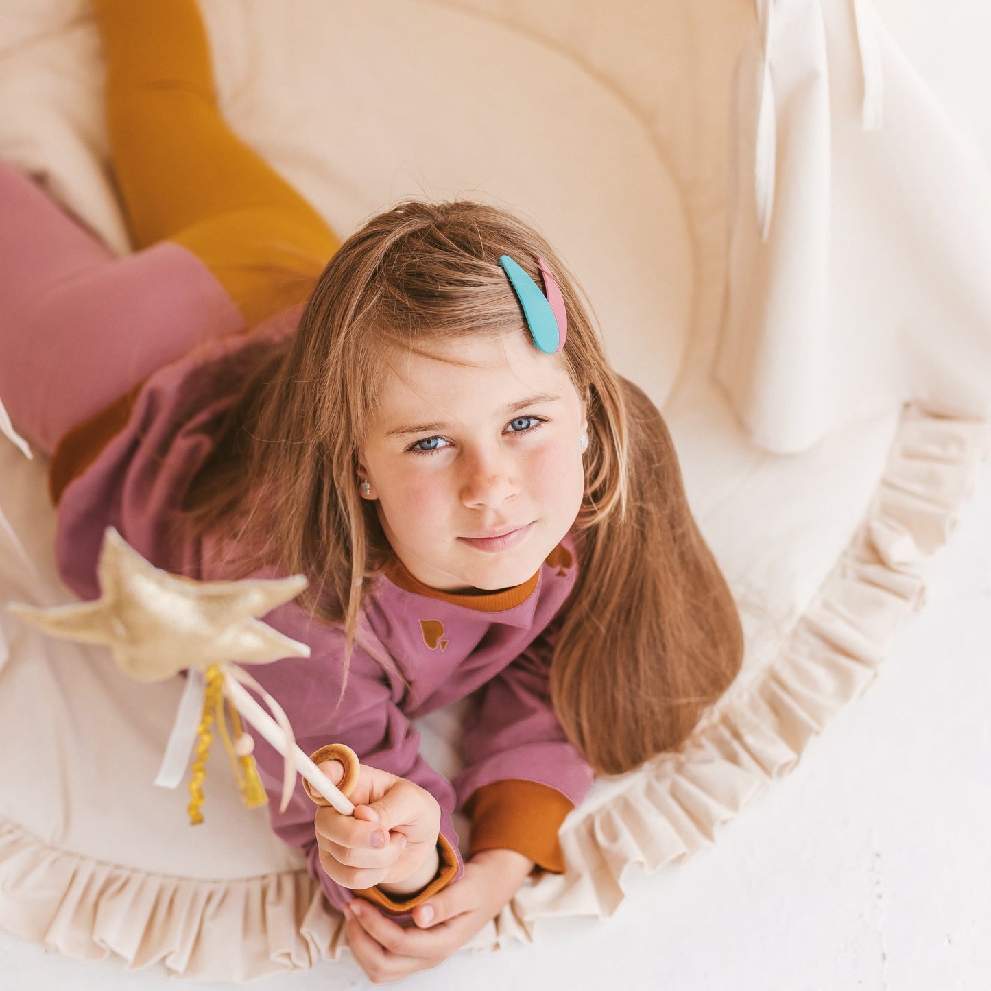 MINICAMP Kids Playmat with Ruffled Border in Ecru