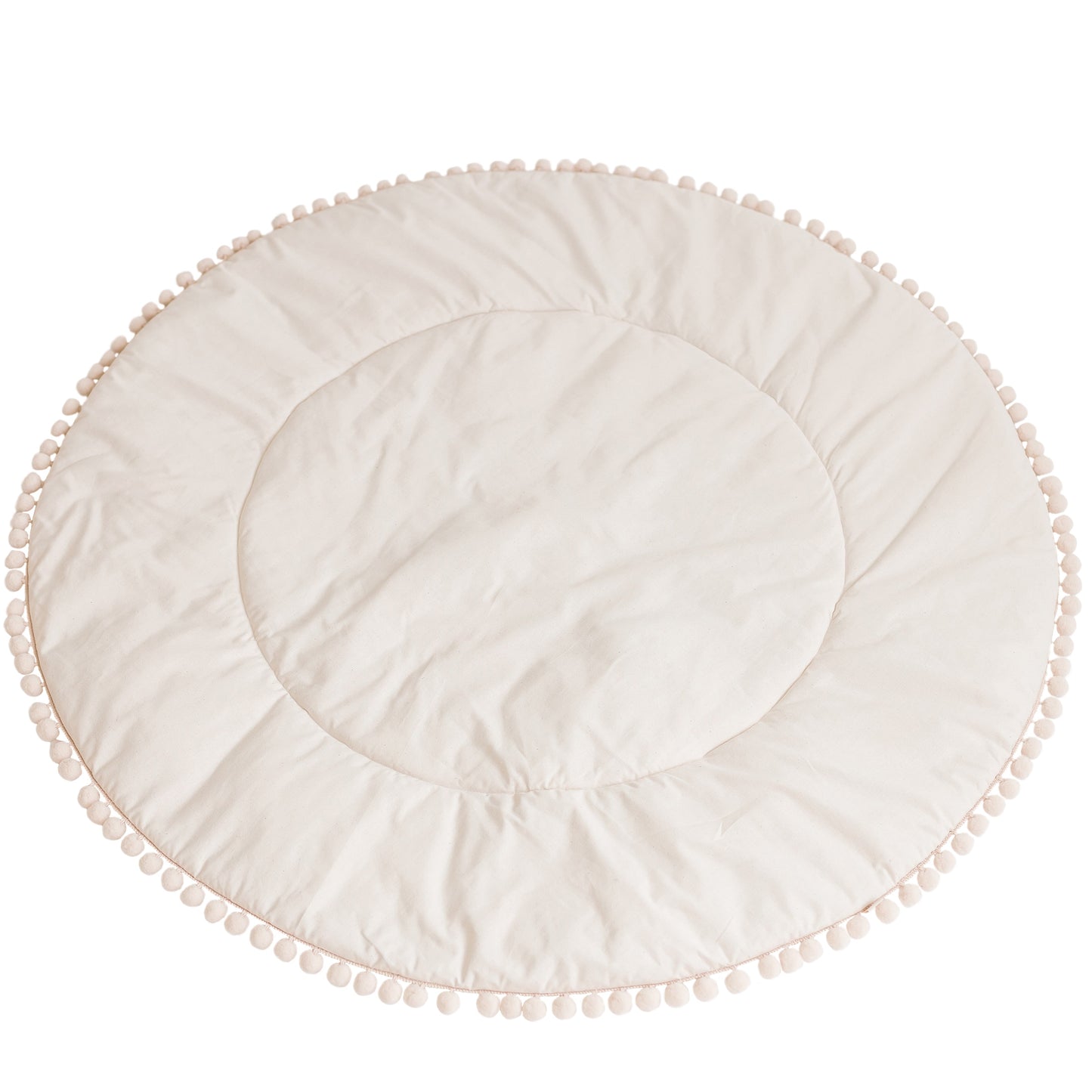 MINICAMP Kids Playmat with Pompom Border in Ecru
