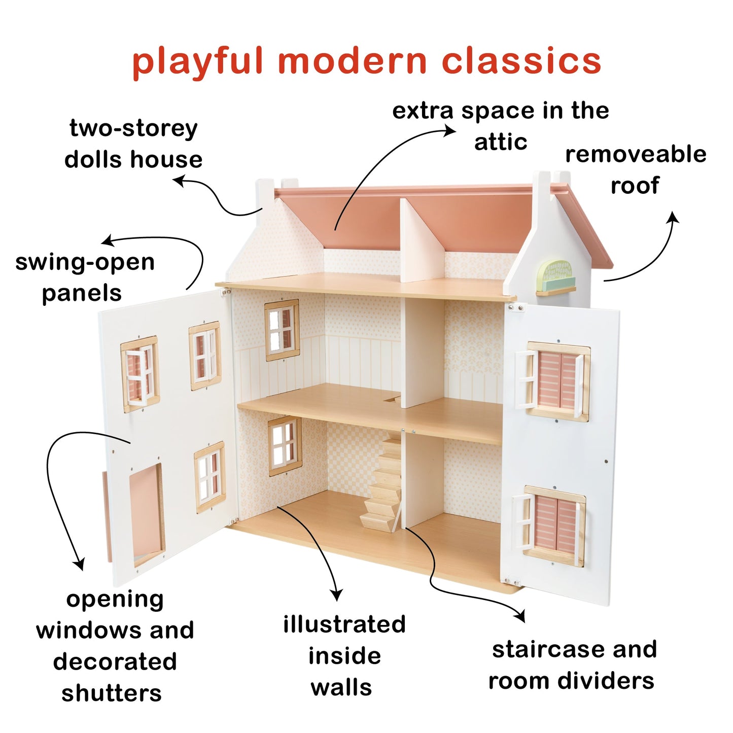Clover Doll’s House – Wooden Dollhouse for Imaginative Play
