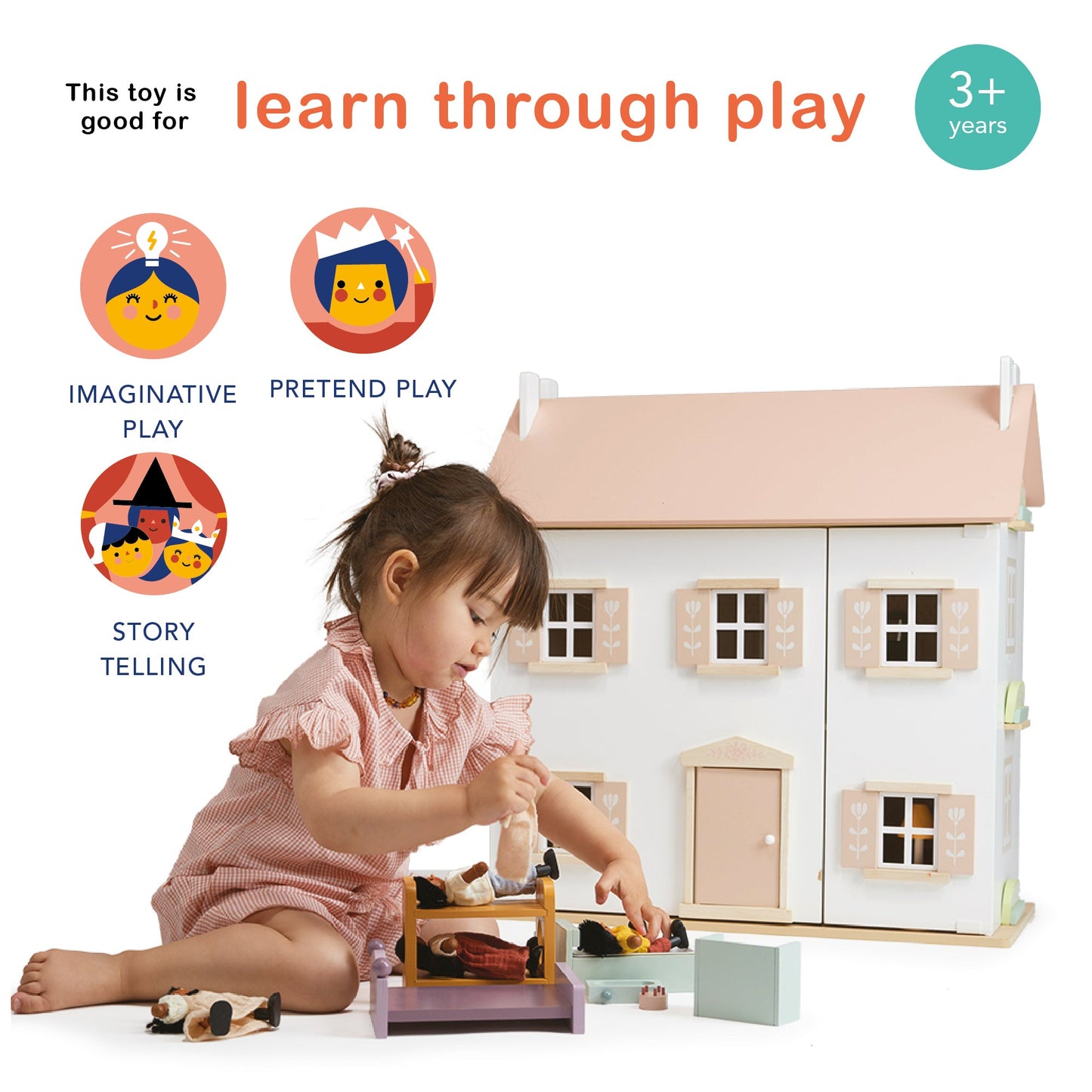 Clover Doll’s House – Wooden Dollhouse for Imaginative Play
