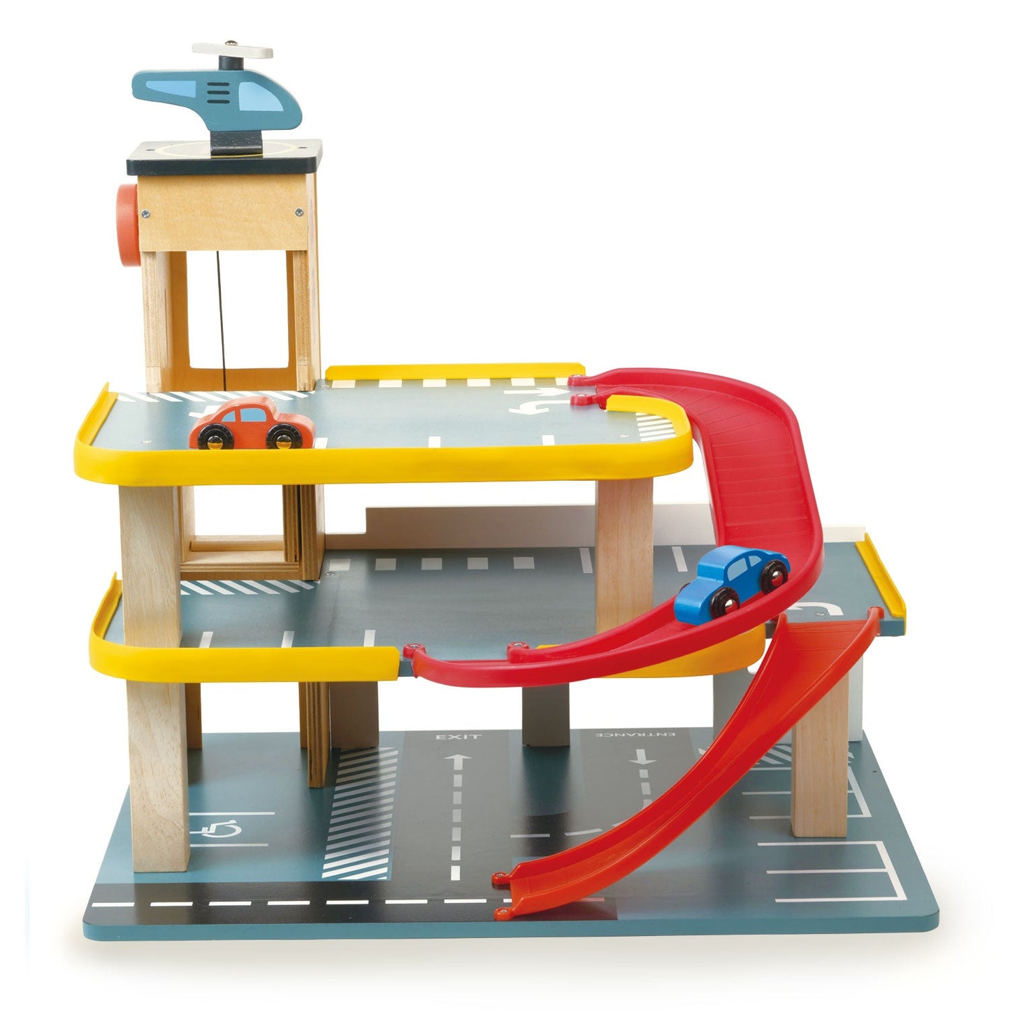 Wooden Multi-Level Toy Garage with Lift