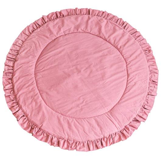 MINICAMP Kids Playmat with Ruffled Border in Rose