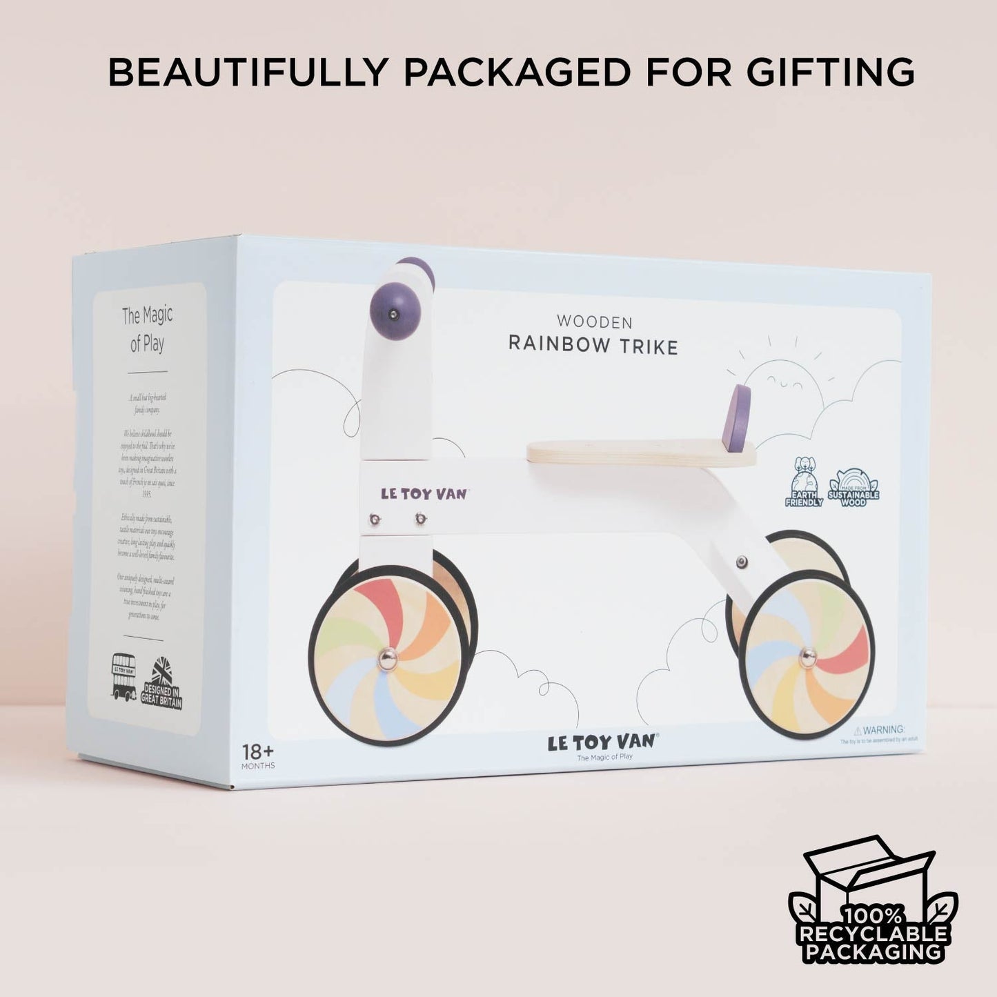 Wooden Rainbow Ride On Trike